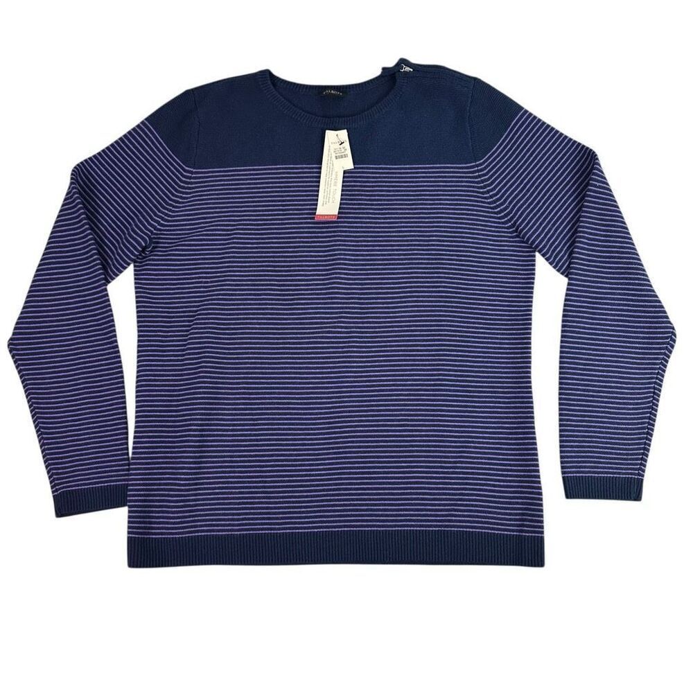 Talbots Cashmere Touch size Large Sweater Zip Shoulder NEW